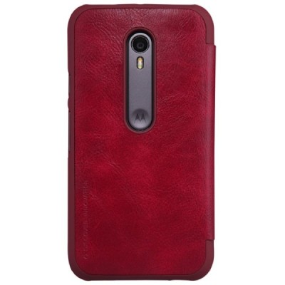 Greznais „Nillkin“ Qin sērijas ādas atvērams sarkans Motorola Moto G 3rd (3 Gen) maciņš / Vacins.lv