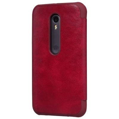 Greznais „Nillkin“ Qin sērijas ādas atvērams sarkans Motorola Moto G 3rd (3 Gen) maciņš / Vacins.lv