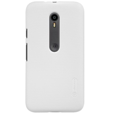 Motorola Moto G 3rd (3 Gen) Nillkin Frosted Shield balts plastmasas apvalks + ekrāna aizsargplēve / Vacins.lv