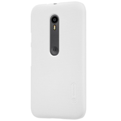 Motorola Moto G 3rd (3 Gen) Nillkin Frosted Shield balts plastmasas apvalks + ekrāna aizsargplēve / Vacins.lv