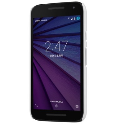 Motorola Moto G 3rd (3 Gen) Nillkin Frosted Shield balts plastmasas apvalks + ekrāna aizsargplēve / Vacins.lv