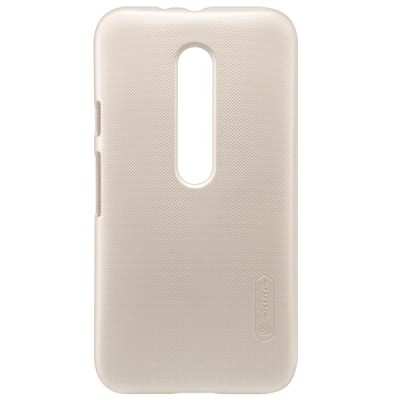 Motorola Moto G 3rd (3 Gen) Nillkin Frosted Shield zelta plastmasas apvalks + ekrāna aizsargplēve / Vacins.lv