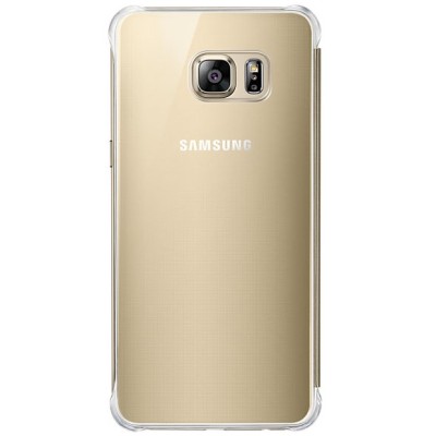 Samsung Galaxy S6 Edge+ Plus (G928) originalus Clear View Cover atverčiamas auksinis dėklas / Priedai.lt
