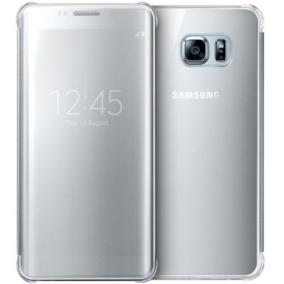 Samsung Galaxy S6 Edge+ Plus (G928) oficiāls Clear View Cover atvērams sudrabs maciņš / Vacins.lv