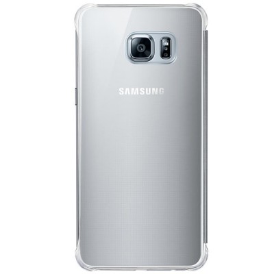 Samsung Galaxy S6 Edge+ Plus (G928) originalus Clear View Cover atverčiamas sidabrinis dėklas / Priedai.lt