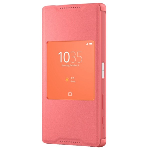 „Sony“ Style Cover Window atverčiamas dėklas - rožinis (Xperia Z5 Compact)