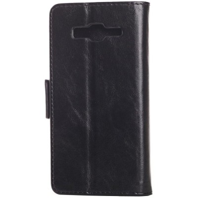 Samsung Galaxy Grand Prime (G530) atvēramais ādas melns maciņš (maks) / Vacins.lv