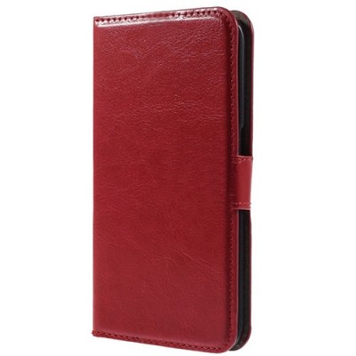 Sony Xperia Z5 atvēramais ādas sarkans maciņš (maks) / Vacins.lv