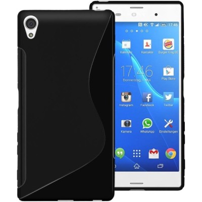 Sony Xperia Z5 cieta silikona (TPU) melns apvalks / vacins.lv