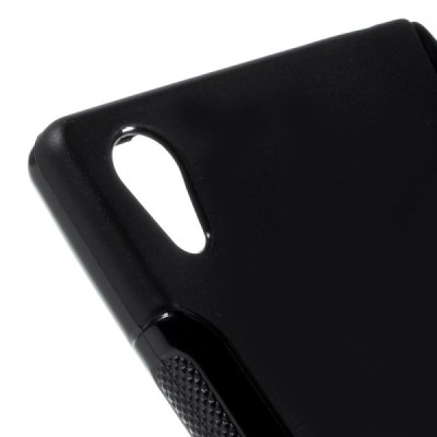 Sony Xperia Z5 cieta silikona (TPU) melns apvalks / vacins.lv