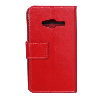 Samsung Galaxy Trend 2 Lite (G318) atvēramais ādas sarkans maciņš (maks) / Vacins.lv