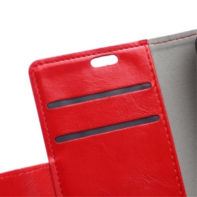 Samsung Galaxy Trend 2 Lite (G318) atvēramais ādas sarkans maciņš (maks) / Vacins.lv