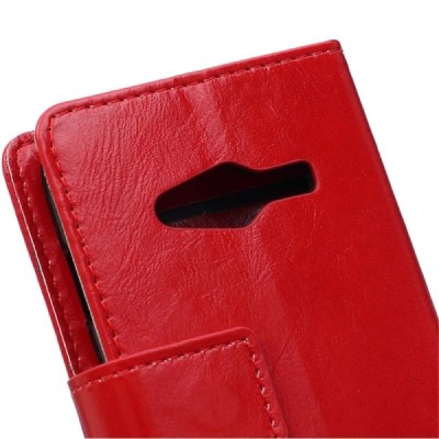 Samsung Galaxy Trend 2 Lite (G318) atvēramais ādas sarkans maciņš (maks) / Vacins.lv