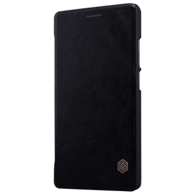 Greznais „Nillkin“ Qin sērijas ādas atvērams melns OnePlus 2 (Two) maciņš / Vacins.lv