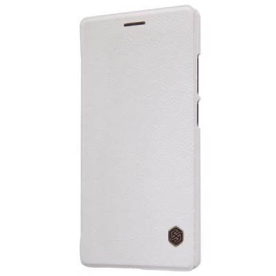 Greznais „Nillkin“ Qin sērijas ādas atvērams balts OnePlus 2 (Two) maciņš / Vacins.lv