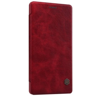 Greznais „Nillkin“ Qin sērijas ādas atvērams sarkans OnePlus 2 (Two) maciņš / Vacins.lv