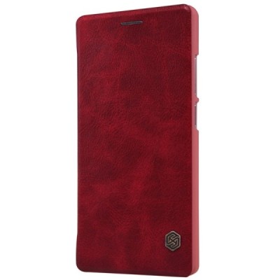 Greznais „Nillkin“ Qin sērijas ādas atvērams sarkans OnePlus 2 (Two) maciņš / Vacins.lv