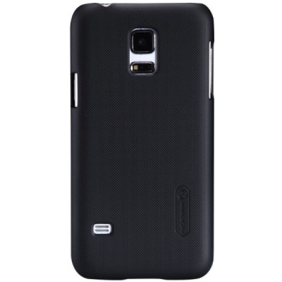 Samsung Galaxy S5 mini Nillkin Frosted Shield melns plastmasas apvalks + ekrāna aizsargplēve / Vacins.lv