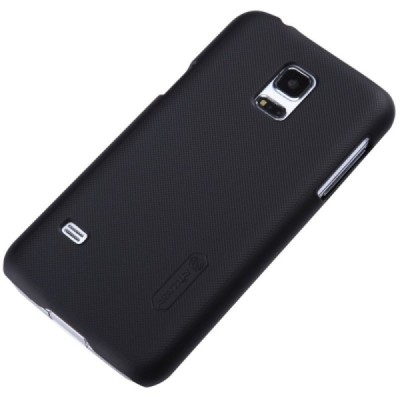 Samsung Galaxy S5 mini Nillkin Frosted Shield juodas plastikinis dėklas + apsauginė ekrano plėvelė / Priedai.lt