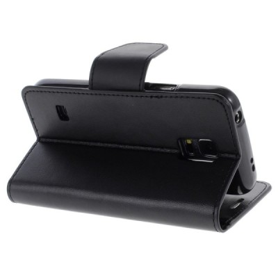 Mercury Sonata atverčiamas Samsung Galaxy S5 mini (G800) juodas odinis dėklas - piniginė / Priedai.lt