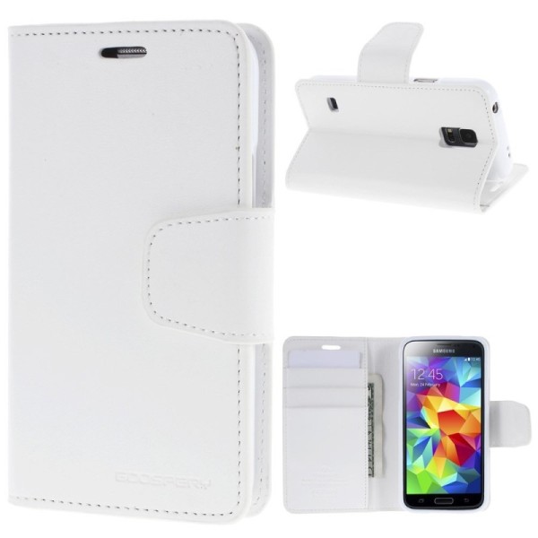 „Mercury“ Sonata atverčiamas dėklas - baltas (Galaxy S5 mini)