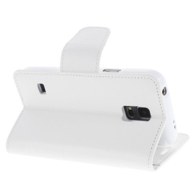 Mercury Sonata atverčiamas Samsung Galaxy S5 mini (G800) baltas odinis dėklas - piniginė / Priedai.lt