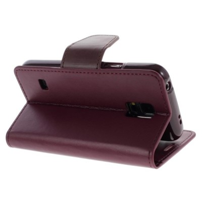 Mercury Sonata atverčiamas Samsung Galaxy S5 mini (G800) bordinis odinis dėklas - piniginė / Priedai.lt