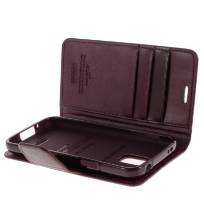 Mercury Sonata atverčiamas Samsung Galaxy S5 mini (G800) bordinis odinis dėklas - piniginė / Priedai.lt