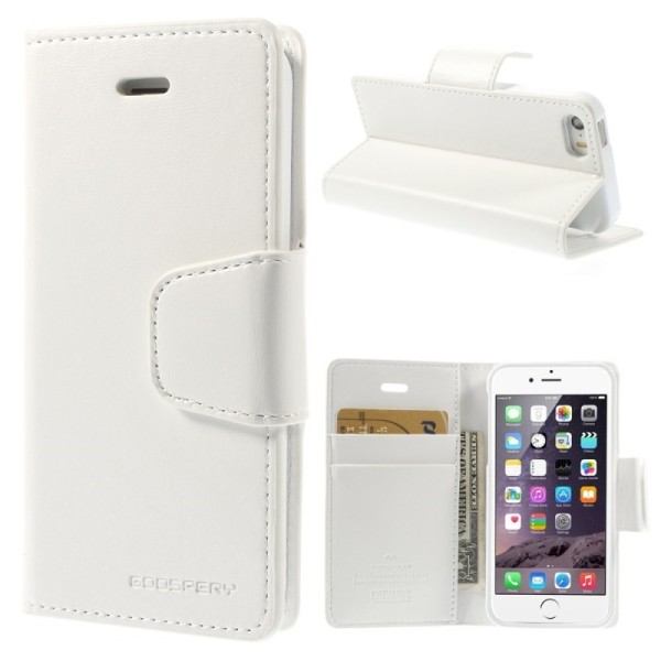 „Mercury“ Sonata atverčiamas dėklas - baltas (iPhone 5 / 5S / SE 2016)