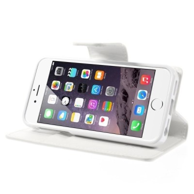 Mercury Sonata atverčiamas Apple iPhone SE (5, 5s) baltas odinis dėklas - piniginė / Priedai.lt