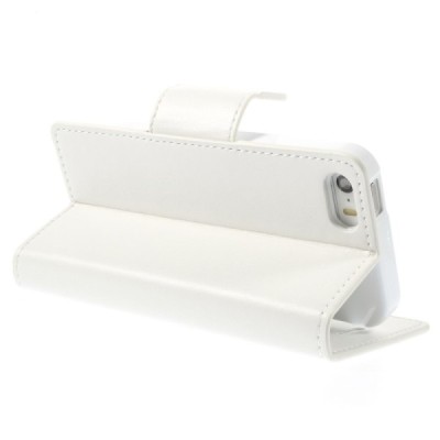 Mercury Sonata atverčiamas Apple iPhone SE (5, 5s) baltas odinis dėklas - piniginė / Priedai.lt
