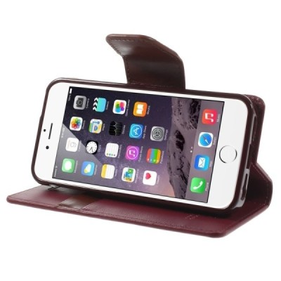 Mercury Sonata atverčiamas Apple iPhone SE (5, 5s) bordo odinis dėklas - piniginė / Priedai.lt