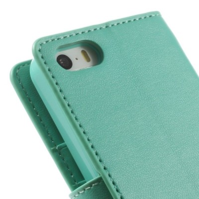 Mercury Sonata Apple iPhone 5S atvērams piparmētru ādas maciņš / Vacins.lv