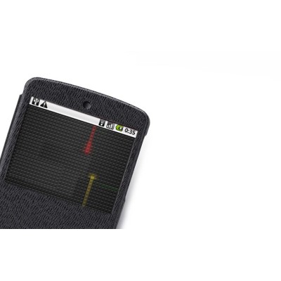 „ROCK“ Excel LG Nexus 5 E980 atvēramais melns s view maciņš / Vacins.lv