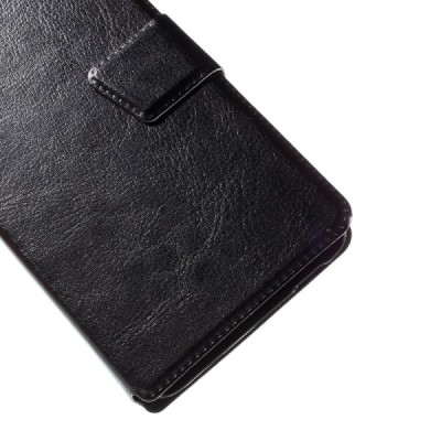 HTC Desire 626 atvēramais ādas melns maciņš (maks) / Vacins.lv