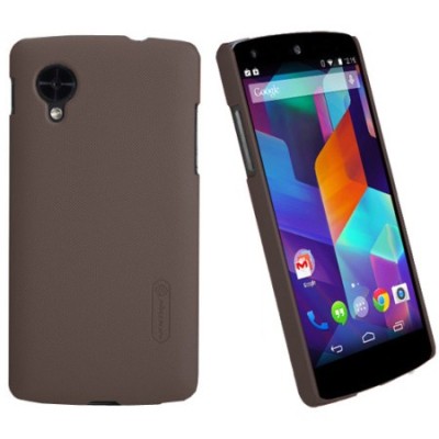 LG Nexus 5 E980 Nillkin Frosted Shield brūns plastmasas futrālis + ekrāna aizsargplēve / Vacins.lv