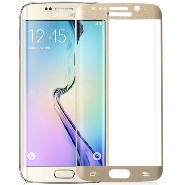 „Amorus“ Tempered Glass apsauginis ekrano stiklas 0.33 mm - auksinis (Galaxy S6 Edge+)