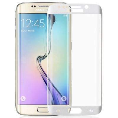 Samsung Galaxy S6 Edge+ (G928) „Amorus“ 9H Tempered Glass sustiprintos apsaugos baltas pilnai dengiantis apsauginis ekrano stikl