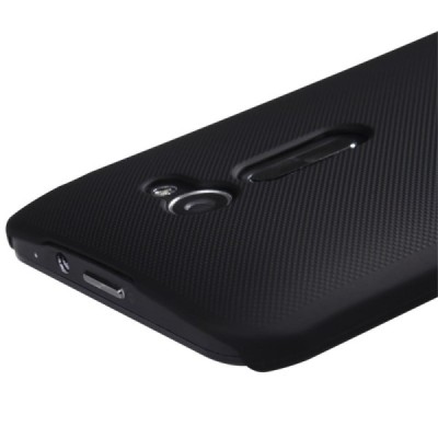 Asus Zenfone 2 5.0 (ZE500CL) Nillkin Frosted Shield juodas plastikinis dėklas + apsauginė ekrano plėvelė / Priedai.lt