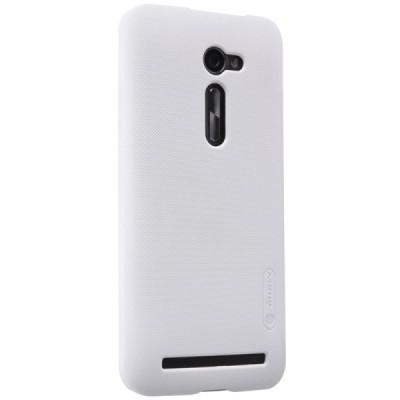 Asus Zenfone 2 5.0 (ZE500CL) Nillkin Frosted Shield balts plastmasas apvalks + ekrāna aizsargplēve / Vacins.lv