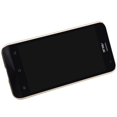Asus Zenfone 2 5.0 (ZE500CL) Nillkin Frosted Shield zelta plastmasas apvalks + ekrāna aizsargplēve / Vacins.lv