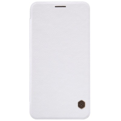 Greznais „Nillkin“ Qin sērijas ādas atvērams balts Asus Zenfone 2 5.5 (ZE550ML, ZE551ML) maciņš / Vacins.lv