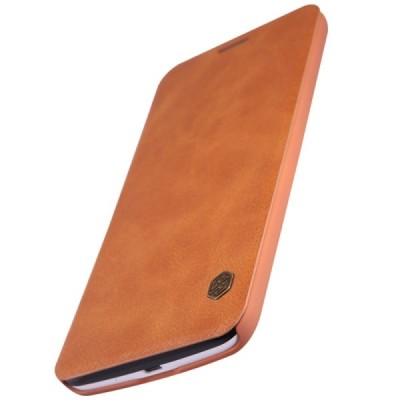 Greznais „Nillkin“ Qin sērijas ādas atvērams brūns Asus Zenfone 2 5.5 (ZE550ML, ZE551ML) maciņš / Vacins.lv