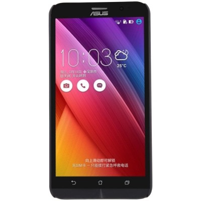 Asus Zenfone 2 5.5 (ZE550ML, ZE551ML) Nillkin Frosted Shield melns plastmasas apvalks + ekrāna aizsargplēve / Vacins.lv