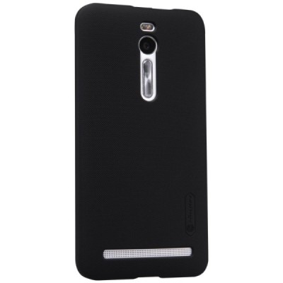 Asus Zenfone 2 5.5 (ZE550ML, ZE551ML) Nillkin Frosted Shield melns plastmasas apvalks + ekrāna aizsargplēve / Vacins.lv