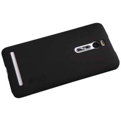 Asus Zenfone 2 5.5 (ZE550ML, ZE551ML) Nillkin Frosted Shield melns plastmasas apvalks + ekrāna aizsargplēve / Vacins.lv