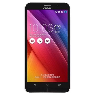 Asus Zenfone 2 5.5 (ZE550ML, ZE551ML) Nillkin Frosted Shield balts plastmasas apvalks + ekrāna aizsargplēve / Vacins.lv
