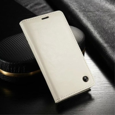 Samsung Galaxy S5 mini (G800) „CaseMe“ solidus atverčiamas baltas odinis dėklas - knygutė / Priedai.lt