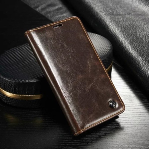 „CaseMe“ solīds atvēramais ādas maciņš - brūns (Galaxy S5 mini)