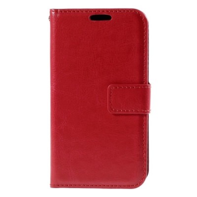 Samsung Galaxy Core Prime LTE (G360) atvēramais ādas sarkans maciņš (maks) / Vacins.lv